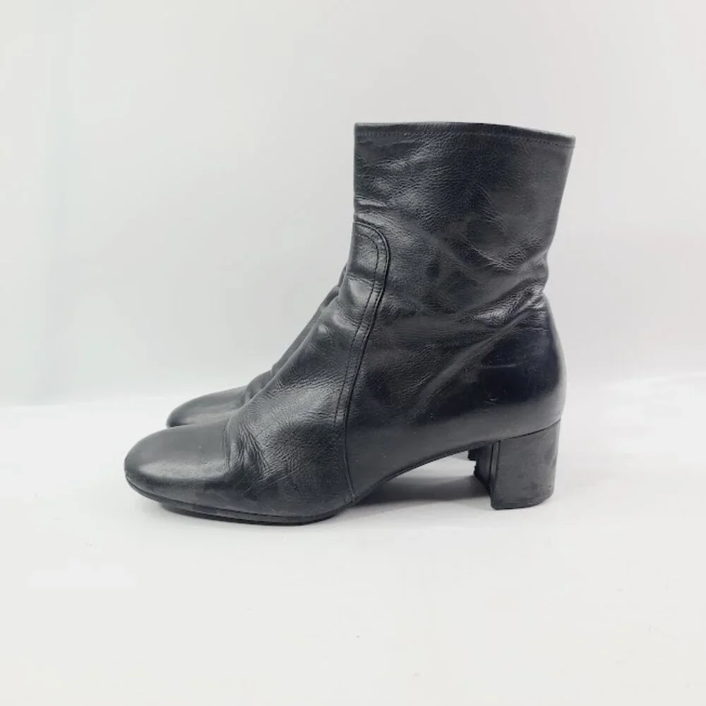 Prada Black Leather Ankle Boots